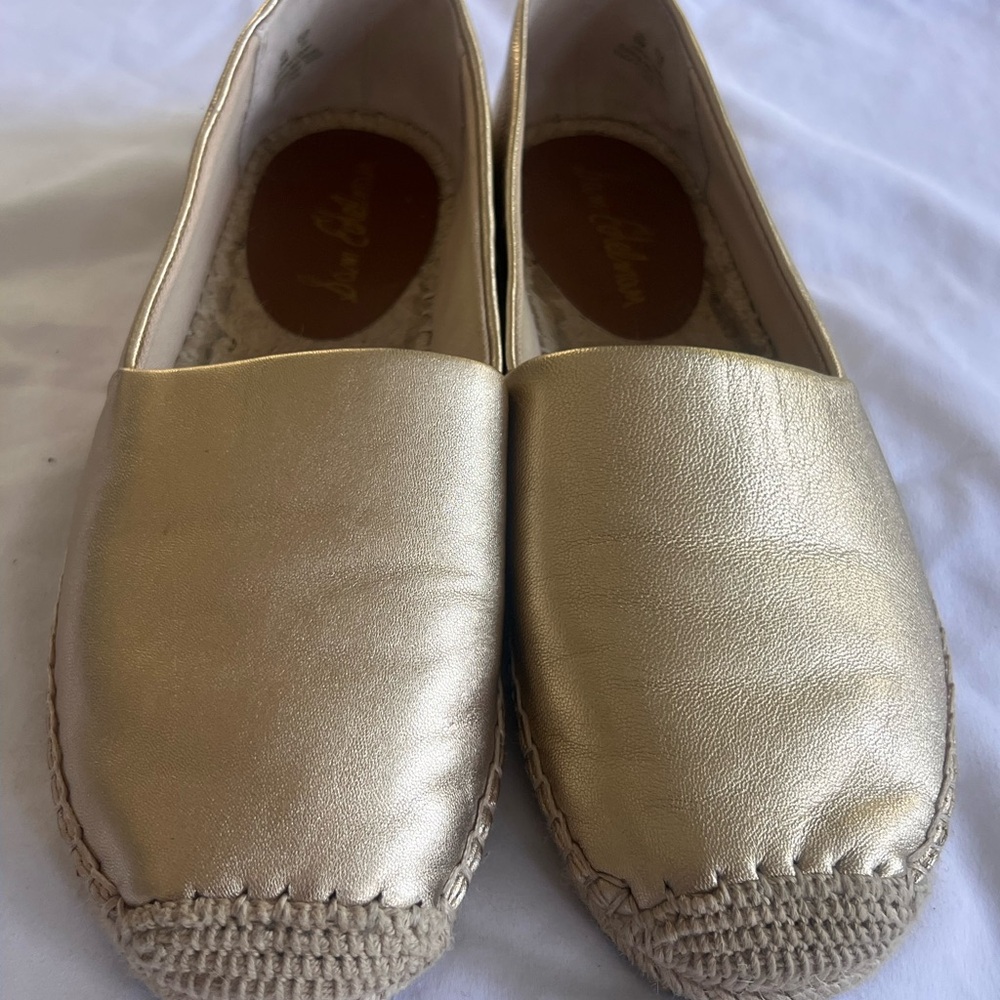 Sam Edelman Gold Espadrilles Slip-On Flats